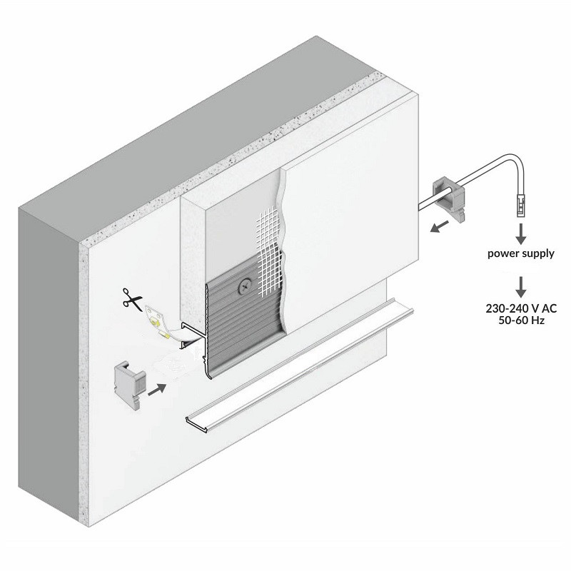 2m Plaster-in LED profile DWT1 for ceiling and drywall, opal diffuser 2m Plaster-in LED profile DWT1 for ceiling and drywall, opal diffuser