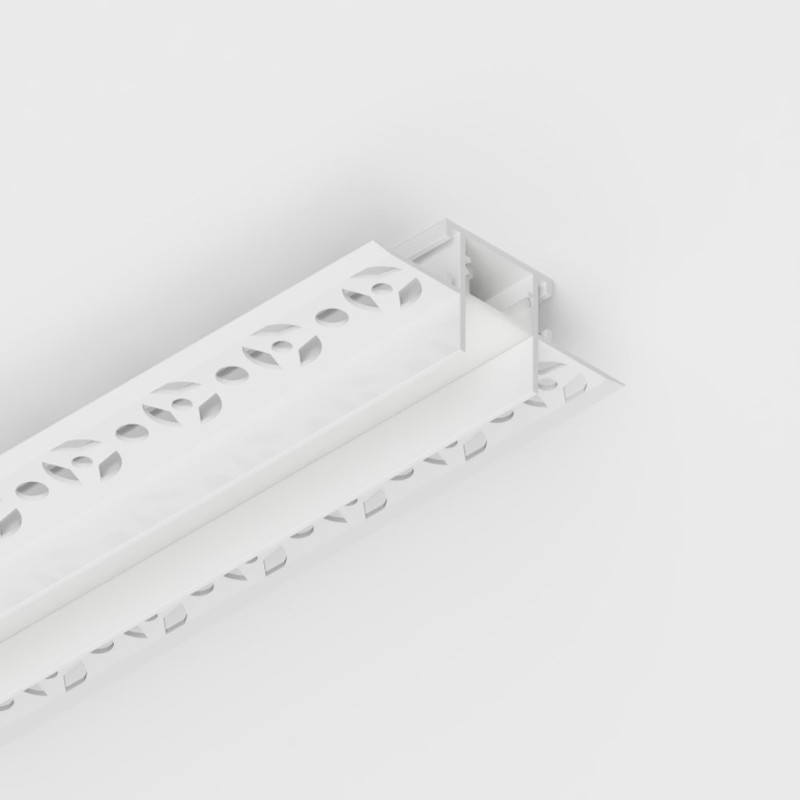 Sample of Anti Glare Plaster-in LED profile CAL15 for ceiling and drywall, set with opal cover Sample of Anti Glare Plaster-in LED profile CAL15 for ceiling and drywall, set with opal cover