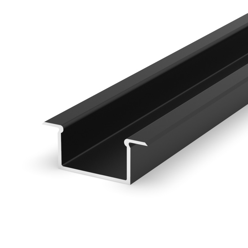 1m black painted recessed EL1 LED Aluminium profile with diffuser 1m black painted recessed EL1 LED Aluminium profile with diffuser