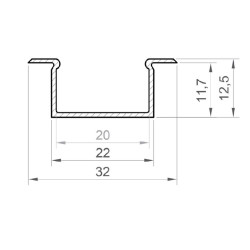 2m black painted recessed EL1 LED Aluminium profile with diffuser 2m black painted recessed EL1 LED Aluminium profile with diffuser