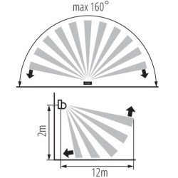 White PIR motion sensor SLICK JQ, IP44, Wall Mounted, Outdoor White PIR motion sensor SLICK JQ, IP44, Wall Mounted, Outdoor