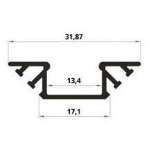 2m E3F Gold 45° Corner LED Profile - Flush Mount 2m E3F Gold 45° Corner LED Profile - Flush Mount