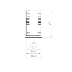 2m gold LED profile G2 for glass 8mm 2m gold LED profile G2 for glass 8mm