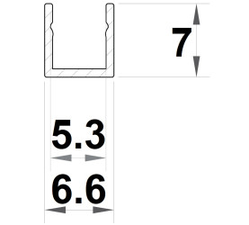 2m anodized 7x7mm ME2 surface LED aluminium extrusion with diffuser 2m anodized 7x7mm ME2 surface LED aluminium extrusion with diffuser