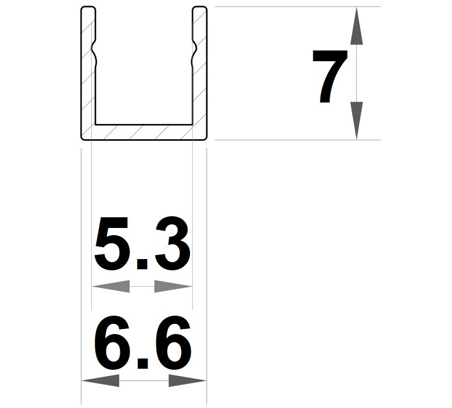 2m anodized 7x7mm ME2 surface LED aluminium extrusion with diffuser 2m anodized 7x7mm ME2 surface LED aluminium extrusion with diffuser
