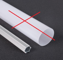 R1 LED aluminium profile / extrusion only, 2m, up to 6 rows, NO diffuser