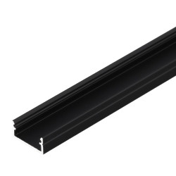 1m LED profile TM2 black anodized, 14mm x 6mm, set with cover