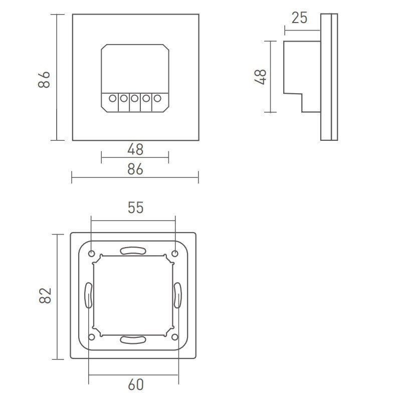 Wall mounted DALI rotary dimmer E6-DA1 Wall mounted DALI rotary dimmer E6-DA1