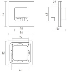 Wall mounted E610 1-10V Rotary Dimmer Knob Panel Wall mounted E610 1-10V Rotary Dimmer Knob Panel