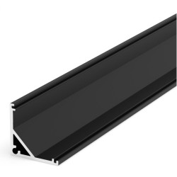 2m black corner A3 LED aluminium extrusion with milky diffuser