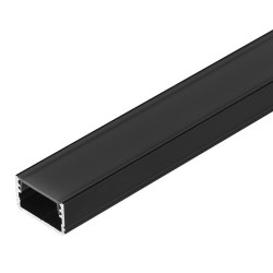 1m TU2 LED profile (anodized, black), 17.6mmx10mm, set with cover