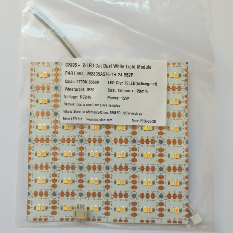 Sample of 24V 120W 2700K-6500K 2-LED-Cut Dual-White Flexible Back Light Module/ Sheet SMD2835 Sample of 24V 120W 2700K-6500K 2-LED-Cut Dual-White Flexible Back Light Module/ Sheet SMD2835