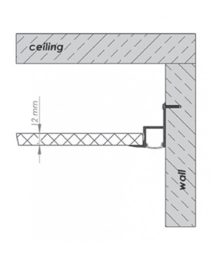 3m Alu-Ceiling LED profile C1 (anodized, silver) with diffuser for plasterboard, wall and ceiling wash 3m Alu-Ceiling LED profile C1 (anodized, silver) with diffuser for plasterboard, wall and ceiling wash