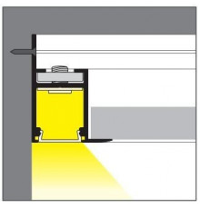 3m Alu-Ceiling LED profile C1 (anodized, silver) with diffuser for plasterboard, wall and ceiling wash 3m Alu-Ceiling LED profile C1 (anodized, silver) with diffuser for plasterboard, wall and ceiling wash