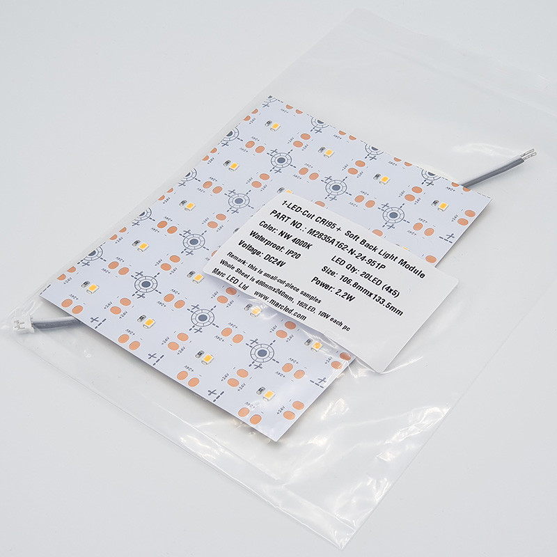 Sample of 24Vdc 36W /18W 5000K 1-LED-Cut Flexible Back Light Module/ Sheet SMD2835 Sample of 24Vdc 36W /18W 5000K 1-LED-Cut Flexible Back Light Module/ Sheet SMD2835