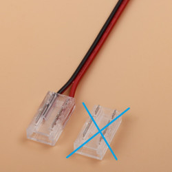 2 Pin Tape to Power Connector for 5mm IP20 Single Colour COB Strip, no soldering