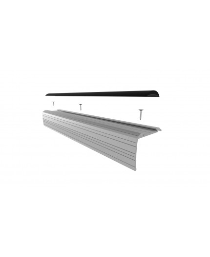 1.5m profile step extrusion Bus2 anodized aluminium silver rubber insert 1.5m profile step extrusion Bus2 anodized aluminium silver rubber insert