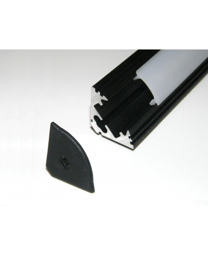 P3 LED profile 0.5m / 500m corner 45 extrusion, anodized aluminium, black, with diffuser P3 LED profile 0.5m / 500m corner 45 extrusion, anodized aluminium, black, with diffuser