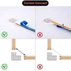 2 Pin L-shape Tape to Tape Connector for 5mm IP20 Single Colour COB Strip, no soldering 2 Pin L-shape Tape to Tape Connector for 5mm IP20 Single Colour COB Strip, no soldering