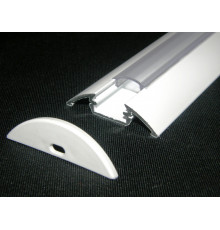 P4 LED profile 0.5m / 500mm surface extrusion, painted aluminium, white, with diffuser