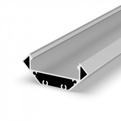 Sample of silver anodized EW3 wide corner surface LED aluminium profile with diffuser Sample of silver anodized EW3 wide corner surface LED aluminium profile with diffuser