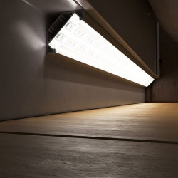 1m painted black EW3 wide corner surface LED aluminium profile with diffuser 1m painted black EW3 wide corner surface LED aluminium profile with diffuser