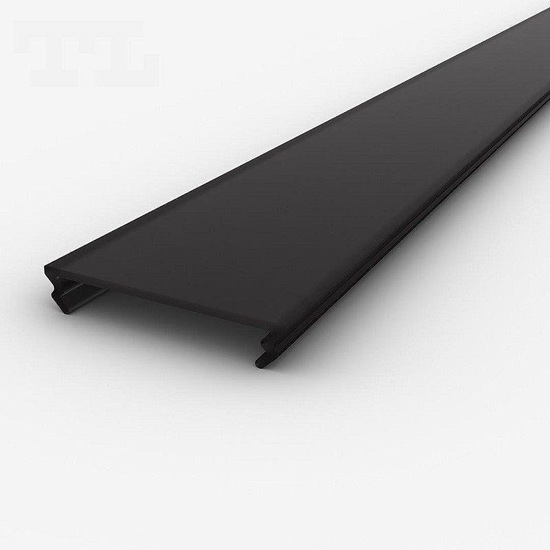 1m painted black EW3 wide corner surface LED aluminium profile with diffuser 1m painted black EW3 wide corner surface LED aluminium profile with diffuser