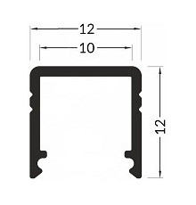 3m LED profile T2 (painted, white) set with cover 12mm x 12mm 3m LED profile T2 (painted, white) set with cover 12mm x 12mm