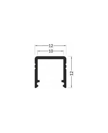 3m LED profile T2 (painted, white) set with cover 12mm x 12mm 3m LED profile T2 (painted, white) set with cover 12mm x 12mm