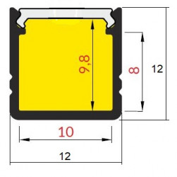3m LED profile T2 (painted, white) set with cover 12mm x 12mm 3m LED profile T2 (painted, white) set with cover 12mm x 12mm