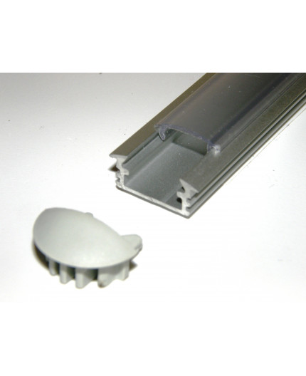 P1 LED profile, 2.5m / 2500mm recessed extrusion, anodized aluminium, silver, plus diffuser P1 LED profile, 2.5m / 2500mm recessed extrusion, anodized aluminium, silver, plus diffuser