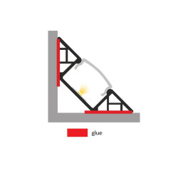 2m E3F Black 45° Corner LED Profile - Flush Mount 2m E3F Black 45° Corner LED Profile - Flush Mount