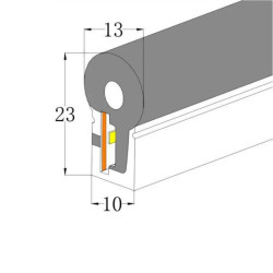 24VDC Red 12W/m Side View Neon Light 10x23mm, 1m 24VDC Red 12W/m Side View Neon Light 10x23mm, 1m