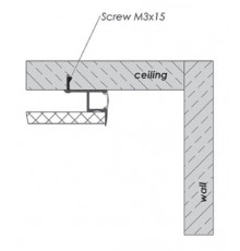 3m Alu-Ceiling LED profile C1 (painted, white) with diffuser for plasterboard, wall and ceiling wash 3m Alu-Ceiling LED profile C1 (painted, white) with diffuser for plasterboard, wall and ceiling wash