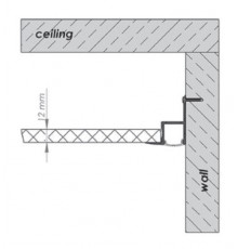 3m Alu-Ceiling LED profile C1 (painted, white) with diffuser for plasterboard, wall and ceiling wash 3m Alu-Ceiling LED profile C1 (painted, white) with diffuser for plasterboard, wall and ceiling wash