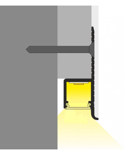 2m Plaster-in LED profile DWT1 Plus for ceiling and drywall, opal diffuser 2m Plaster-in LED profile DWT1 Plus for ceiling and drywall, opal diffuser
