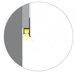 2m Plaster-in LED profile DWT1 Plus for ceiling and drywall, opal diffuser 2m Plaster-in LED profile DWT1 Plus for ceiling and drywall, opal diffuser