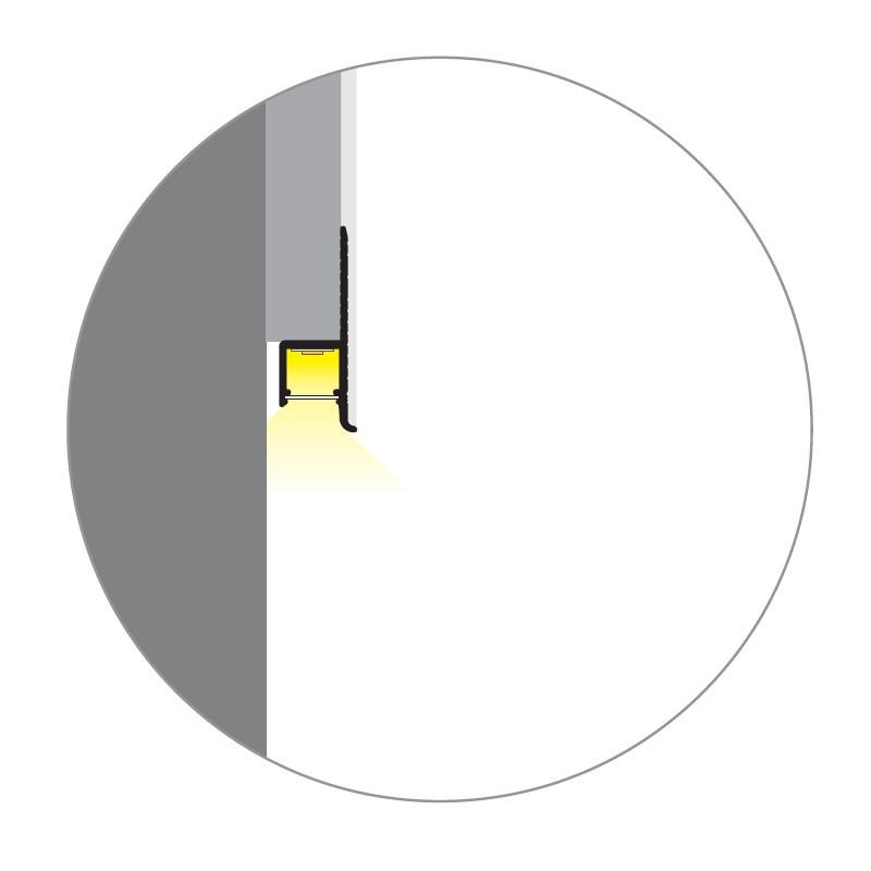 2m Plaster-in LED profile DWT1 Plus for ceiling and drywall, opal diffuser 2m Plaster-in LED profile DWT1 Plus for ceiling and drywall, opal diffuser