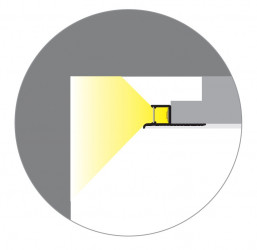 2m Plaster-in LED profile DWT1 Plus for ceiling and drywall, opal diffuser 2m Plaster-in LED profile DWT1 Plus for ceiling and drywall, opal diffuser