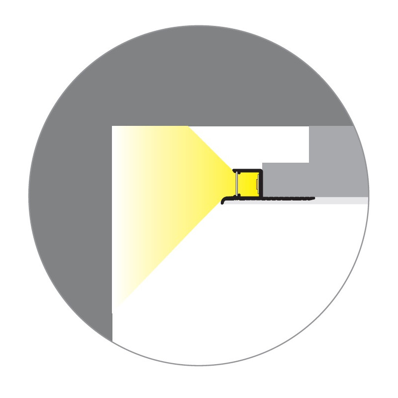 2m Plaster-in LED profile DWT1 Plus for ceiling and drywall, opal diffuser 2m Plaster-in LED profile DWT1 Plus for ceiling and drywall, opal diffuser