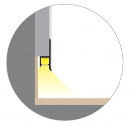 2m Plaster-in LED profile DWT1 Plus for ceiling and drywall, opal diffuser 2m Plaster-in LED profile DWT1 Plus for ceiling and drywall, opal diffuser