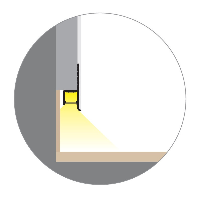 2m Plaster-in LED profile DWT1 Plus for ceiling and drywall, opal diffuser 2m Plaster-in LED profile DWT1 Plus for ceiling and drywall, opal diffuser