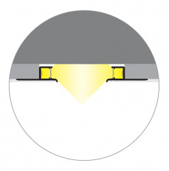 2m Plaster-in LED profile DWT1 Plus for ceiling and drywall, opal diffuser 2m Plaster-in LED profile DWT1 Plus for ceiling and drywall, opal diffuser