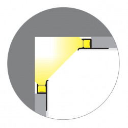 2m Plaster-in LED profile DWT1 Plus for ceiling and drywall, opal diffuser 2m Plaster-in LED profile DWT1 Plus for ceiling and drywall, opal diffuser