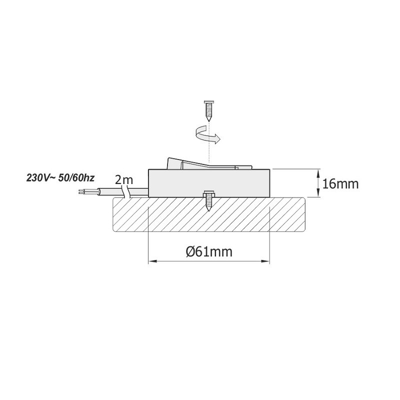 WM230 surface mounted furniture switch 220-240VAC 2.5A WM230 surface mounted furniture switch 220-240VAC 2.5A
