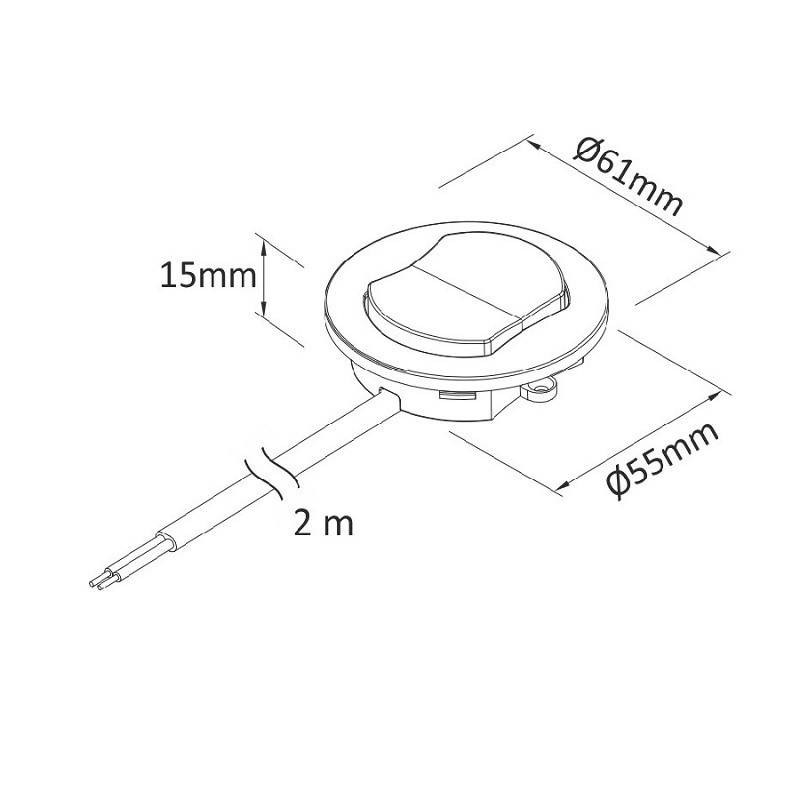 WM230 recessed furniture switch 220-240VAC 2.5A WM230 recessed furniture switch 220-240VAC 2.5A