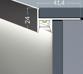 1m Aluminium LED profile USTEP-Tile, silver anodized, opal cover 1m Aluminium LED profile USTEP-Tile, silver anodized, opal cover