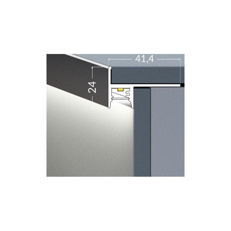1m Aluminium LED profile USTEP-Tile, silver anodized, opal cover 1m Aluminium LED profile USTEP-Tile, silver anodized, opal cover