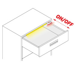 Black Polarus P COB LED Luminaire for drawers, with IR switch, 2m cable Black Polarus P COB LED Luminaire for drawers, with IR switch, 2m cable