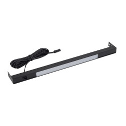 Black Polarus P COB LED Luminaire for drawers, with IR switch, 2m cable